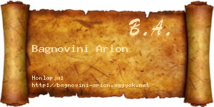 Bagnovini Arion névjegykártya